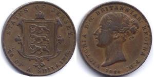 1/26 Shilling Jersey Cobre Victoria (1819 - 1901)