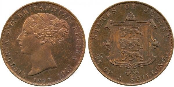 1/26 Шилінг Джерсі Мідь Вікторія (1819 - 1901)