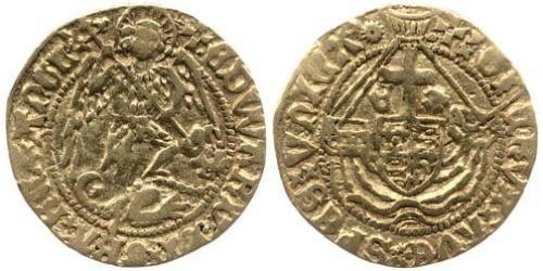 1/2 Angel Reino de Inglaterra (927-1649,1660-1707) Oro Eduardo IV (1442-1483)