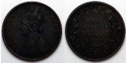 1/2 Anna Raj britannique (1858-1947)  Victoria (1819 - 1901)