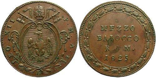 1/2 Baiocco États pontificaux (752-1870) Cuivre Léon XII (1760 - 1829)