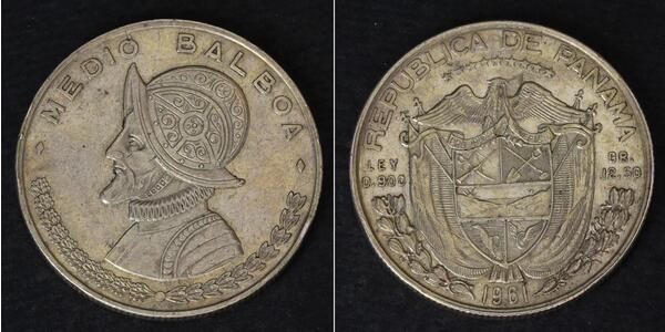 1/2 Balboa Panamá Argento Vasco Núñez de Balboa (1475 – 1519)