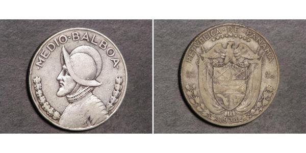 1/2 Balboa Panamá Argento Vasco Núñez de Balboa (1475 – 1519)