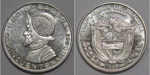 1/2 Balboa Panamá Argento Vasco Núñez de Balboa (1475 – 1519)