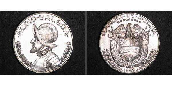 1/2 Balboa Panamá Argento Vasco Núñez de Balboa (1475 – 1519)