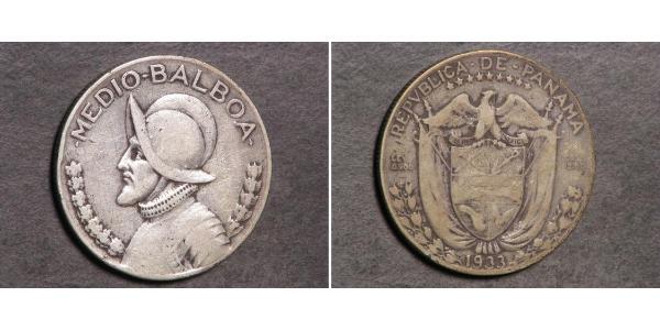 1/2 Balboa Panamá Argento Vasco Núñez de Balboa (1475 – 1519)