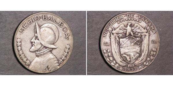 1/2 Balboa Panamá Argento Vasco Núñez de Balboa (1475 – 1519)