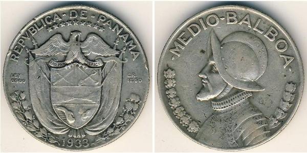 1/2 Balboa Panama Silber Vasco Núñez de Balboa (1475 – 1519)