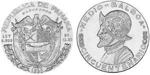 1/2 Balboa Republic of Panama Silver Vasco Núñez de Balboa (1475 – 1519)