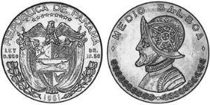 1/2 Balboa Republic of Panama Silver Vasco Núñez de Balboa (1475 – 1519)