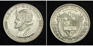 1/2 Balboa Republic of Panama Silver Vasco Núñez de Balboa (1475 – 1519)