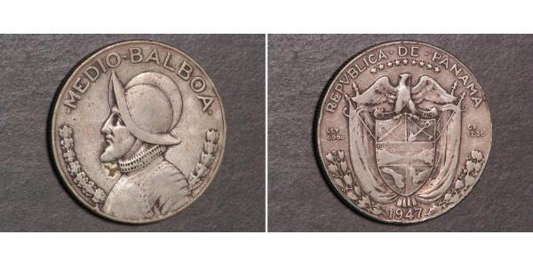 1/2 Balboa Republic of Panama Silver Vasco Núñez de Balboa (1475 – 1519)