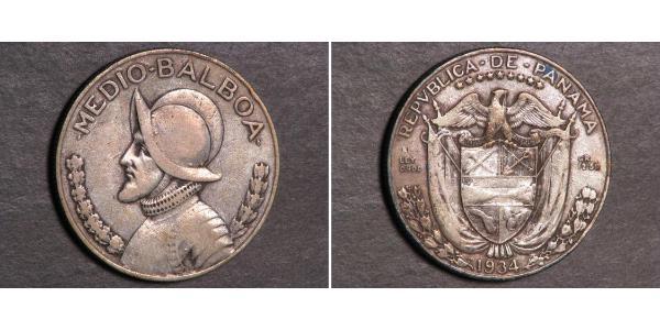 1/2 Balboa Republic of Panama Silver Vasco Núñez de Balboa (1475 – 1519)