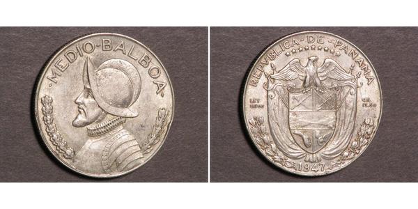 1/2 Balboa Republic of Panama Silver Vasco Núñez de Balboa (1475 – 1519)