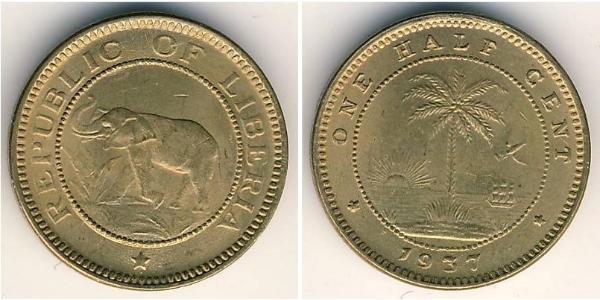 1/2 Cent Liberia Bronce 