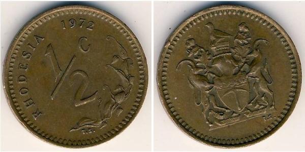 1/2 Cent Rodesia (1965 - 1979) Bronce 