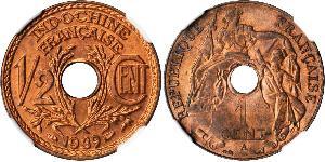 1/2 Cent Französisch-Indochina (1887-1954) Bronze 