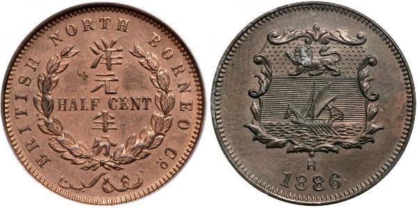 1/2 Cent North Borneo (1882-1963) Bronze 