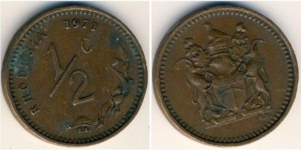 1/2 Cent Rhodesia (1965 - 1979) Bronze 