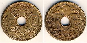 1/2 Cent Indocina francese (1887-1954) Bronzo 