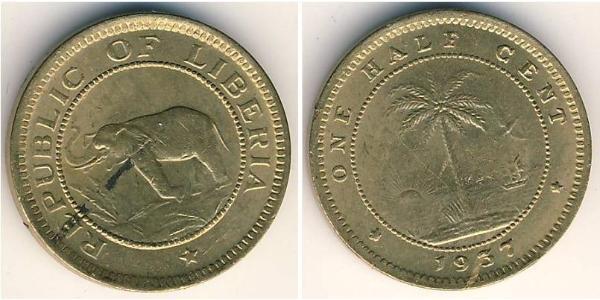 1/2 Cent Liberia Bronzo 