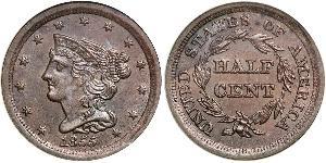 1/2 Cent Estados Unidos de América (1776 - ) Cobre 