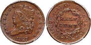 1/2 Cent Estados Unidos de América (1776 - ) Cobre 