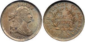 1/2 Cent Estados Unidos de América (1776 - ) Cobre 