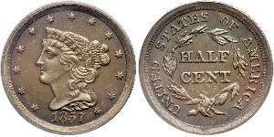 1/2 Cent Estados Unidos de América (1776 - ) Cobre 