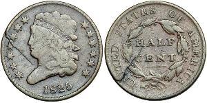 1/2 Cent Estados Unidos de América (1776 - ) Cobre 