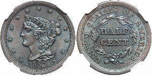 1/2 Cent Estados Unidos de América (1776 - ) Cobre 