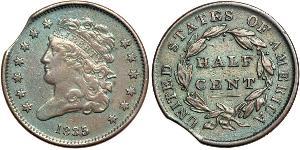 1/2 Cent Estados Unidos de América (1776 - ) Cobre 