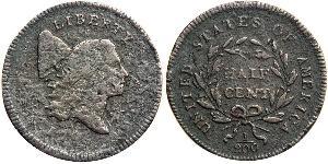 1/2 Cent Estados Unidos de América (1776 - ) Cobre 