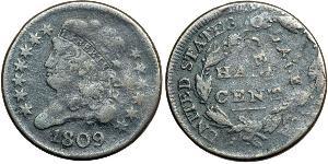 1/2 Cent Estados Unidos de América (1776 - ) Cobre 