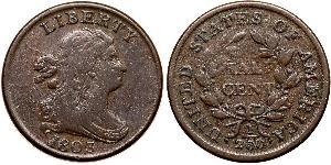 1/2 Cent Estados Unidos de América (1776 - ) Cobre 