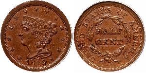 1/2 Cent Estados Unidos de América (1776 - ) Cobre 