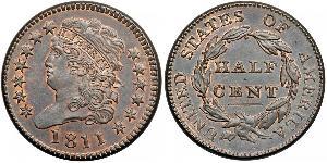 1/2 Cent Estados Unidos de América (1776 - ) Cobre 