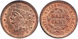 1/2 Cent Estados Unidos de América (1776 - ) Cobre 