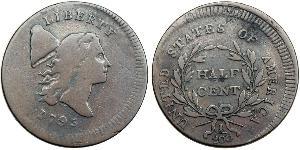 1/2 Cent Estados Unidos de América (1776 - ) Cobre 