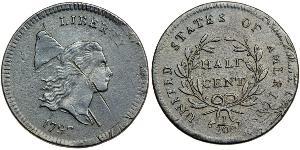 1/2 Cent Estados Unidos de América (1776 - ) Cobre 