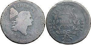 1/2 Cent Estados Unidos de América (1776 - ) Cobre 