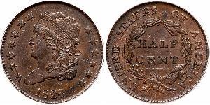 1/2 Cent Estados Unidos de América (1776 - ) Cobre 