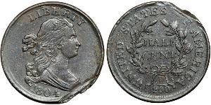 1/2 Cent Estados Unidos de América (1776 - ) Cobre 