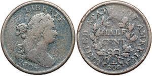 1/2 Cent Estados Unidos de América (1776 - ) Cobre 