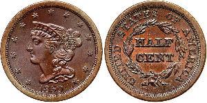 1/2 Cent Estados Unidos de América (1776 - ) Cobre 