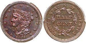 1/2 Cent Estados Unidos de América (1776 - ) Cobre 