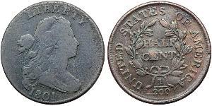 1/2 Cent Estados Unidos de América (1776 - ) Cobre 