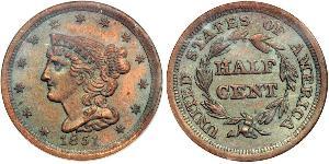 1/2 Cent Estados Unidos de América (1776 - ) Cobre 