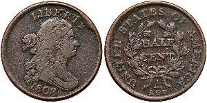 1/2 Cent Estados Unidos de América (1776 - ) Cobre 