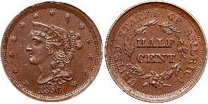 1/2 Cent Estados Unidos de América (1776 - ) Cobre 